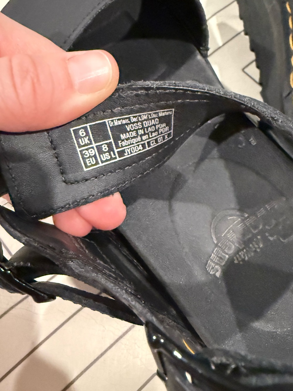 Dr. Martens Black Leather SoftWair Stacked Sandals - Picture 11 of 14